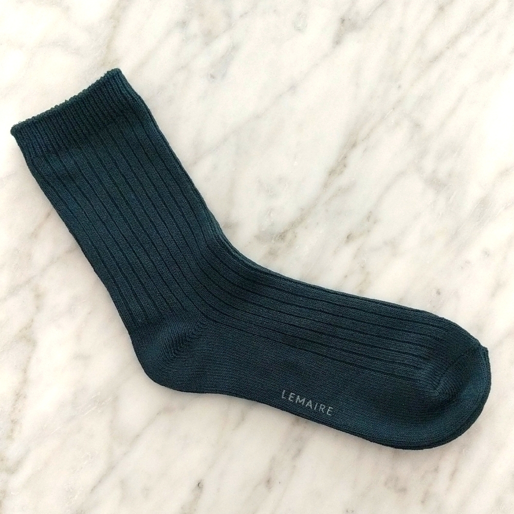 NWOT Lemaire Ribbed Socks - Dark Green